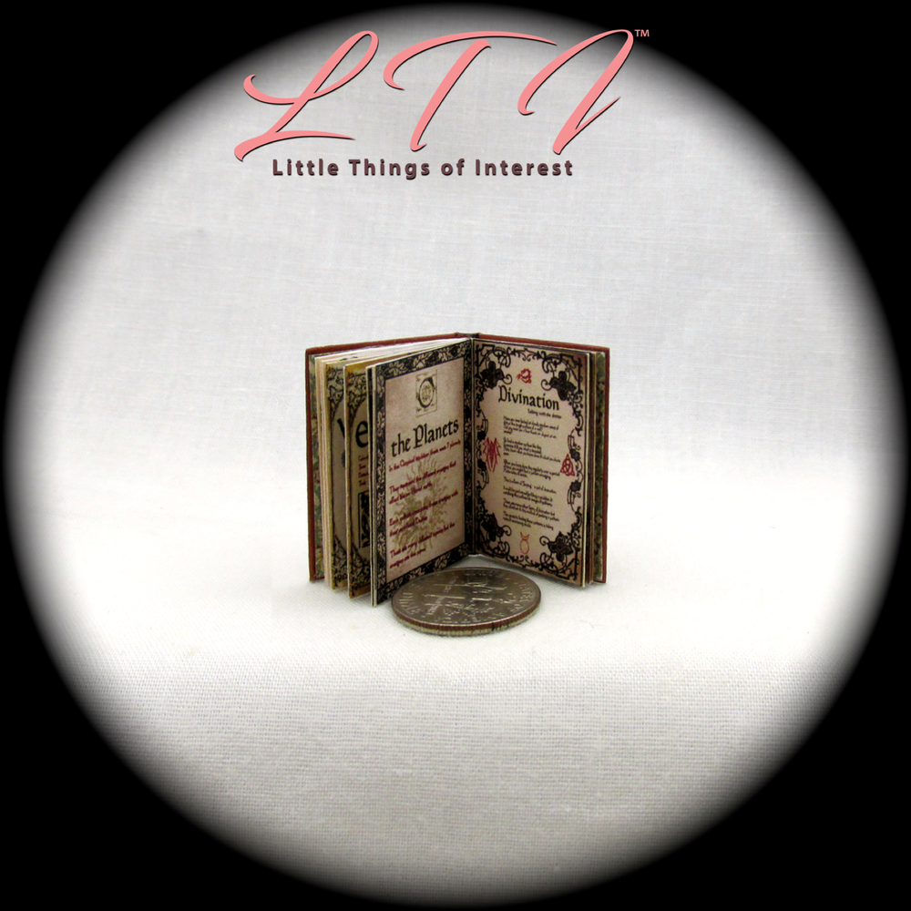 PRACTICAL MAGIC SPELL BOOK 1:12 Scale Miniature Readable Illustrated Book