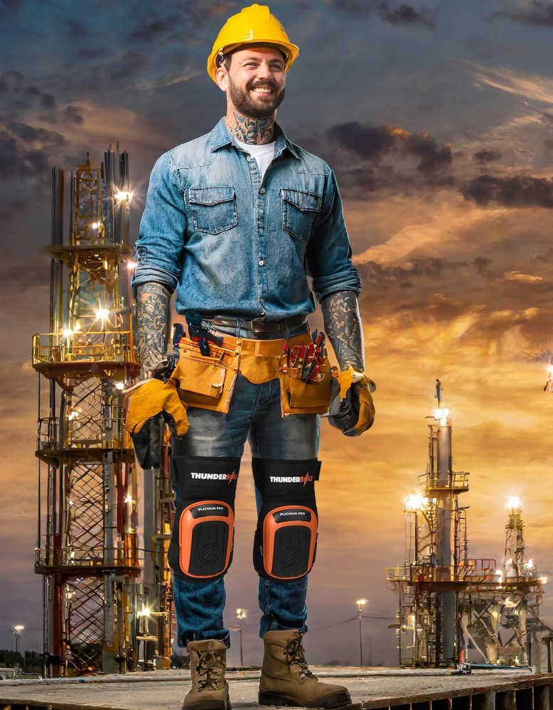 Thunderbolt Knee Pads for Work, Construction, Flooring, Gardening, Cleaning,