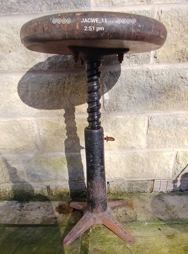 Antique Singer Simanco Adjustable Stool machinist original factory Spring Back