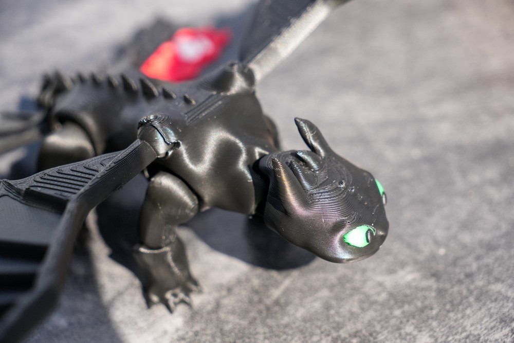 3D Printed How to Train Your Dragon Multicolor PLA Fully Articulated Custom