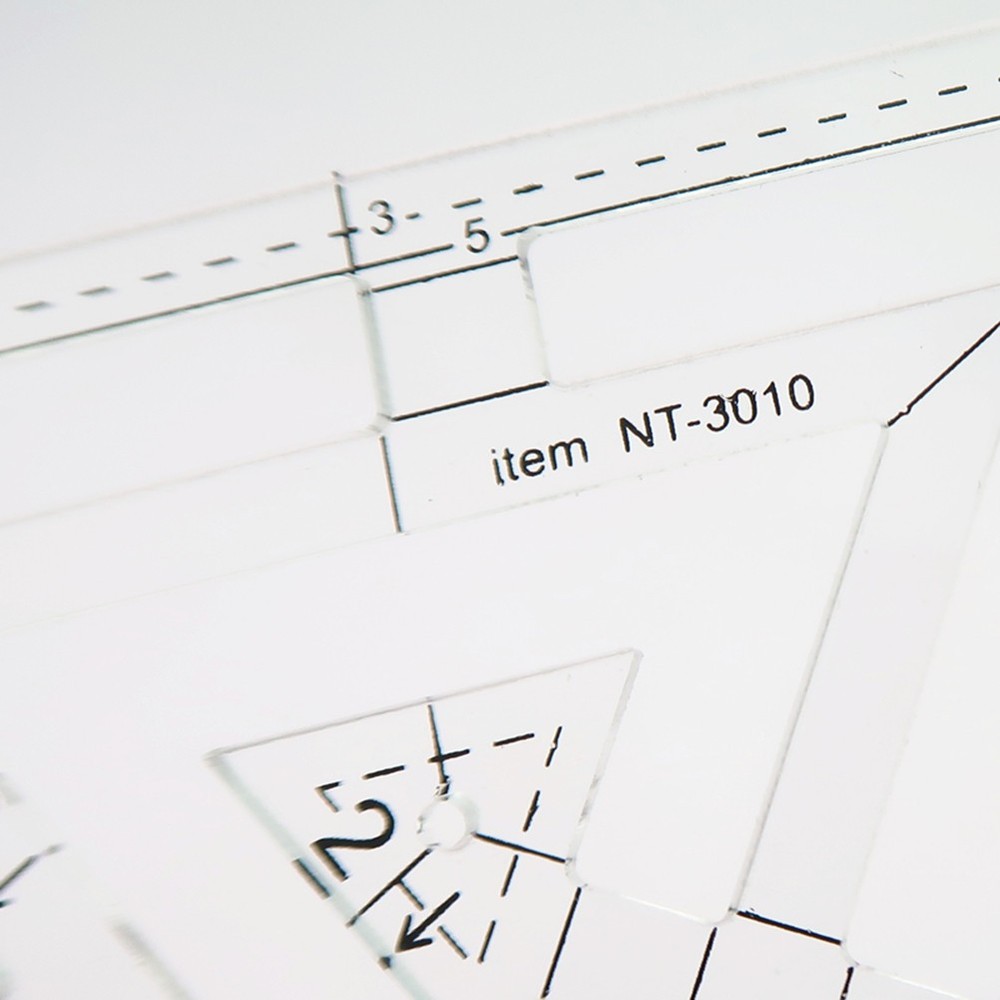 Double Triangle Quilting Ruler Template Transparent Acrylic Sewing Craft Tool