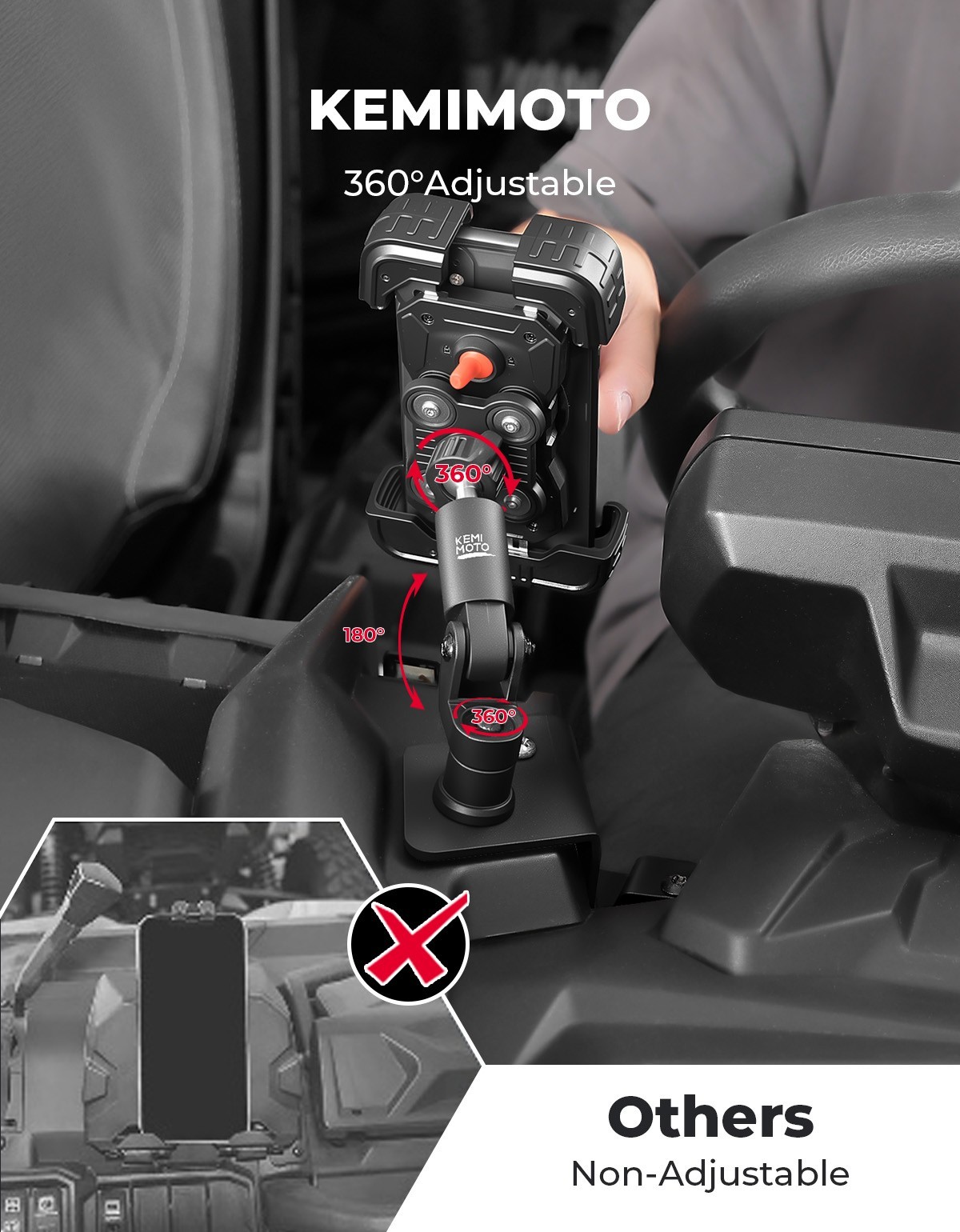 For Can-Am Maverick X3 2017-2025 Upgraded UTV X3 Phone Mount Cell Phone Holder