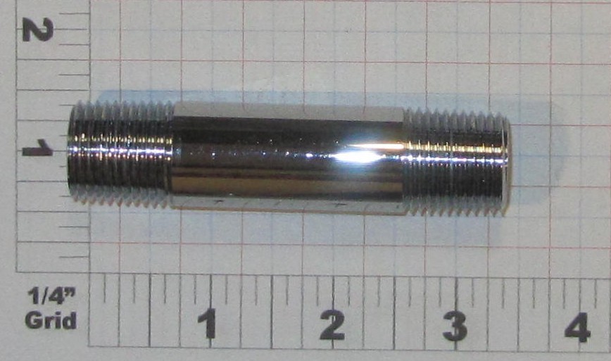 1/2 Inch 3-1/2 Inch Chrome Plated Nipple