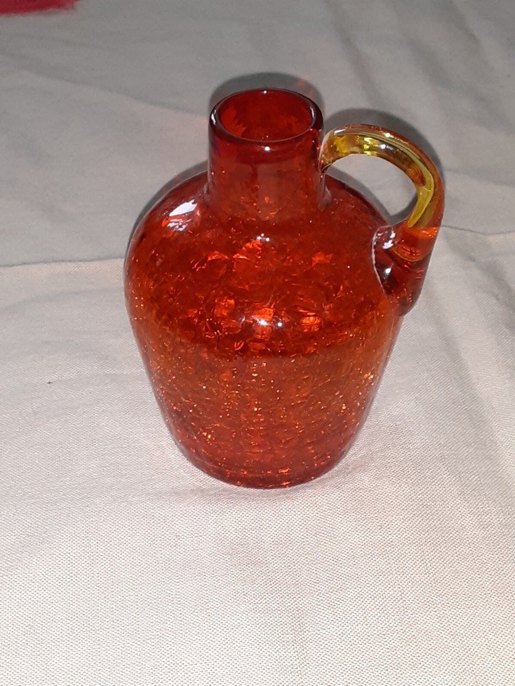 Vintage Crackle Glass Pitcher