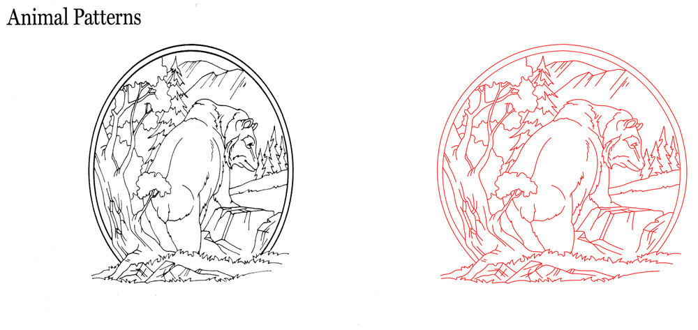 Bear animal Pattern Vector Plasma Router Laser Cut DXF file
