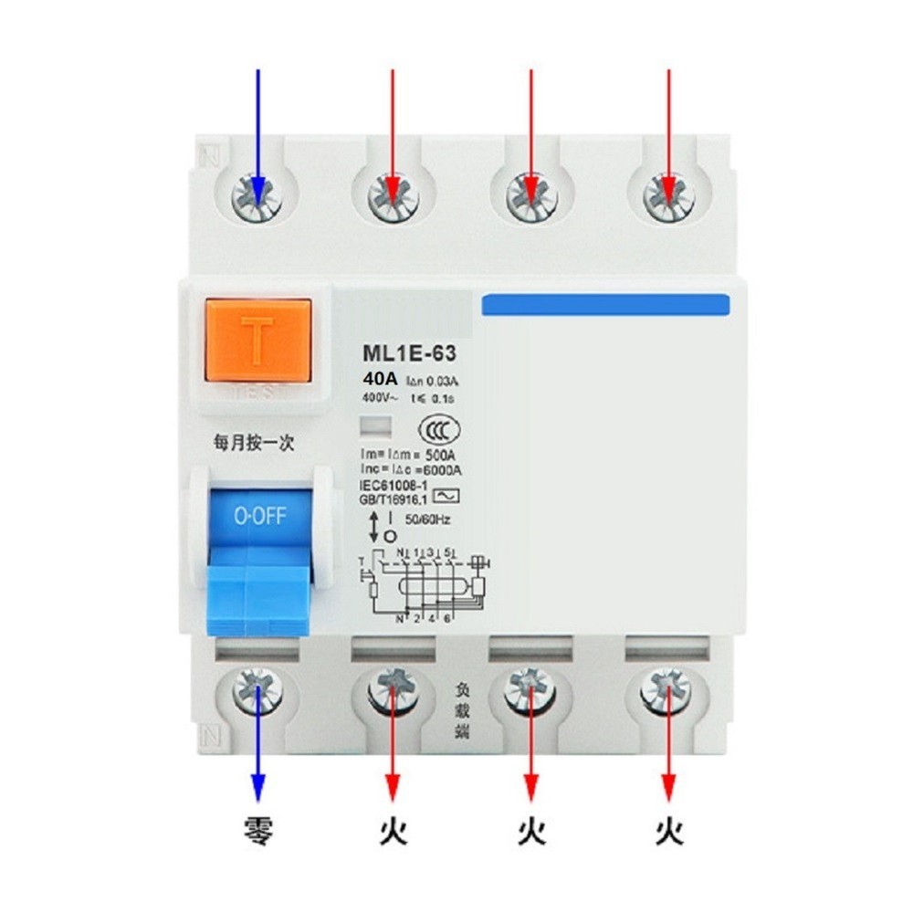 Leakage Protector ML1E63 400V with Visual Indication for Safe Home Wiring