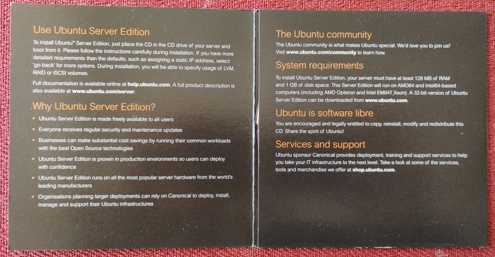 Ubuntu 9.04 Server Edition operating system on CD