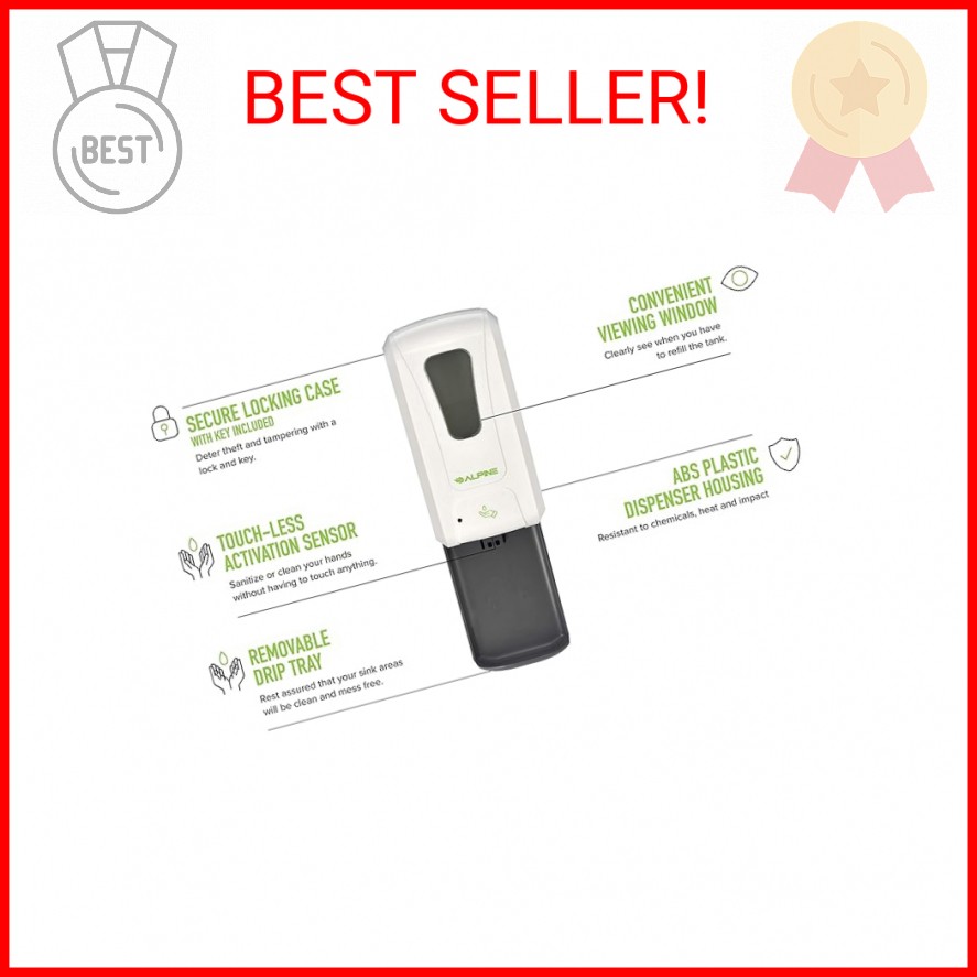 Alpine Automatic Hand Sanitizer Dispenser - Touchless Soap Dispenser with Drip T