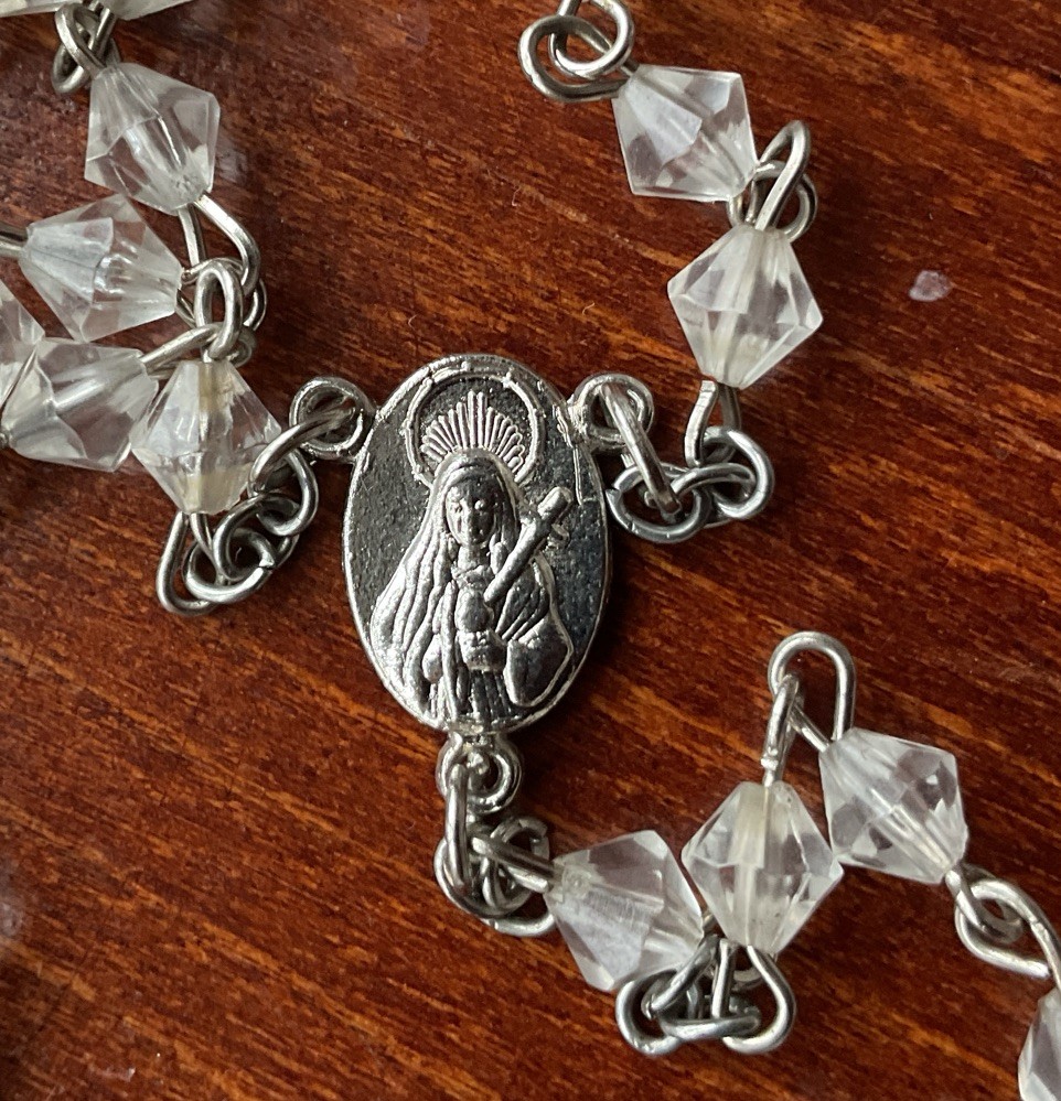 Catholic Jerusalem Crystal Clear Rosary - 20” (Free Shipping)