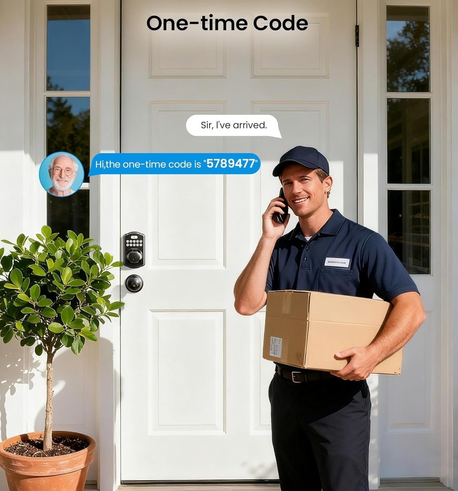 Fingerprint Door Lock with 2 Knobs - Keyless Entry Door Lock with Handle, Ele...