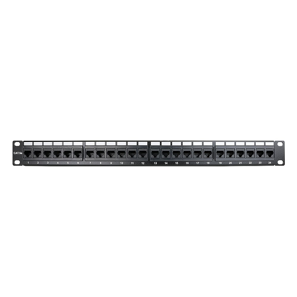 Construct Pro 24-Port Cat5e Rack Mount Patch Panel (19”/1U, RoHS Approved)