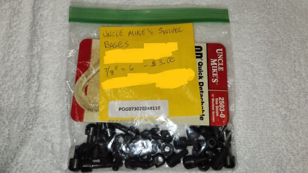 Uncle Mike's QD Super Sling Swivel Bases 7/8" - Machine Threads
