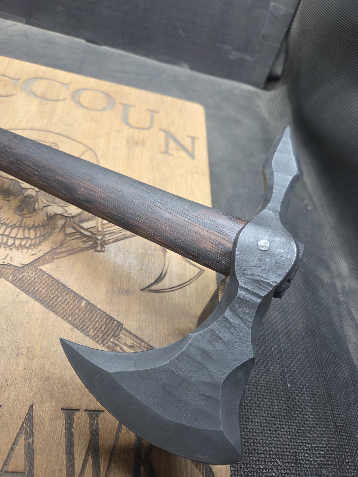 HAND FORGED AIRBORNE RANGER SPIKE TOMAHAWK BY MARK MCCOUN MADE IN THE USA