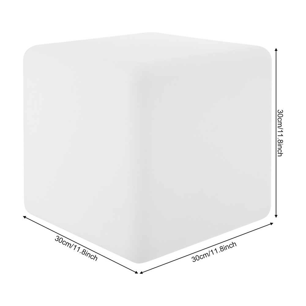 Rechargeable Square Stool Light, 16 Light Colors LED Square Stool