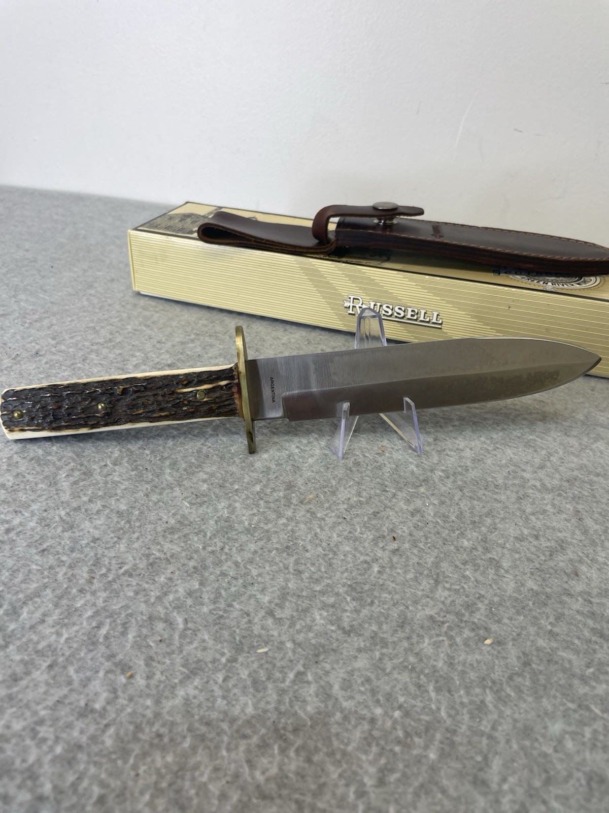 J. Russell Green River Works Argentina Bowie Knife Stag Handle
