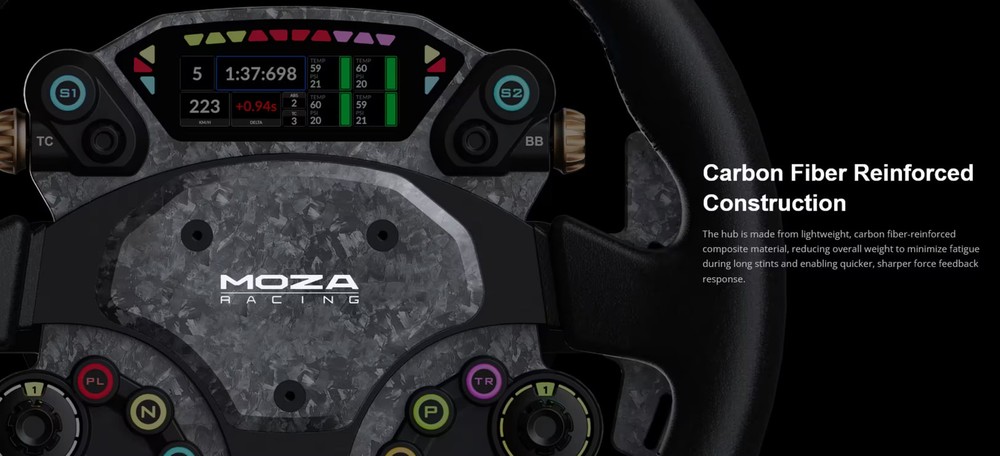 Moza Racing - CS Pro Sim Racing Steering Wheel for Windows - Black