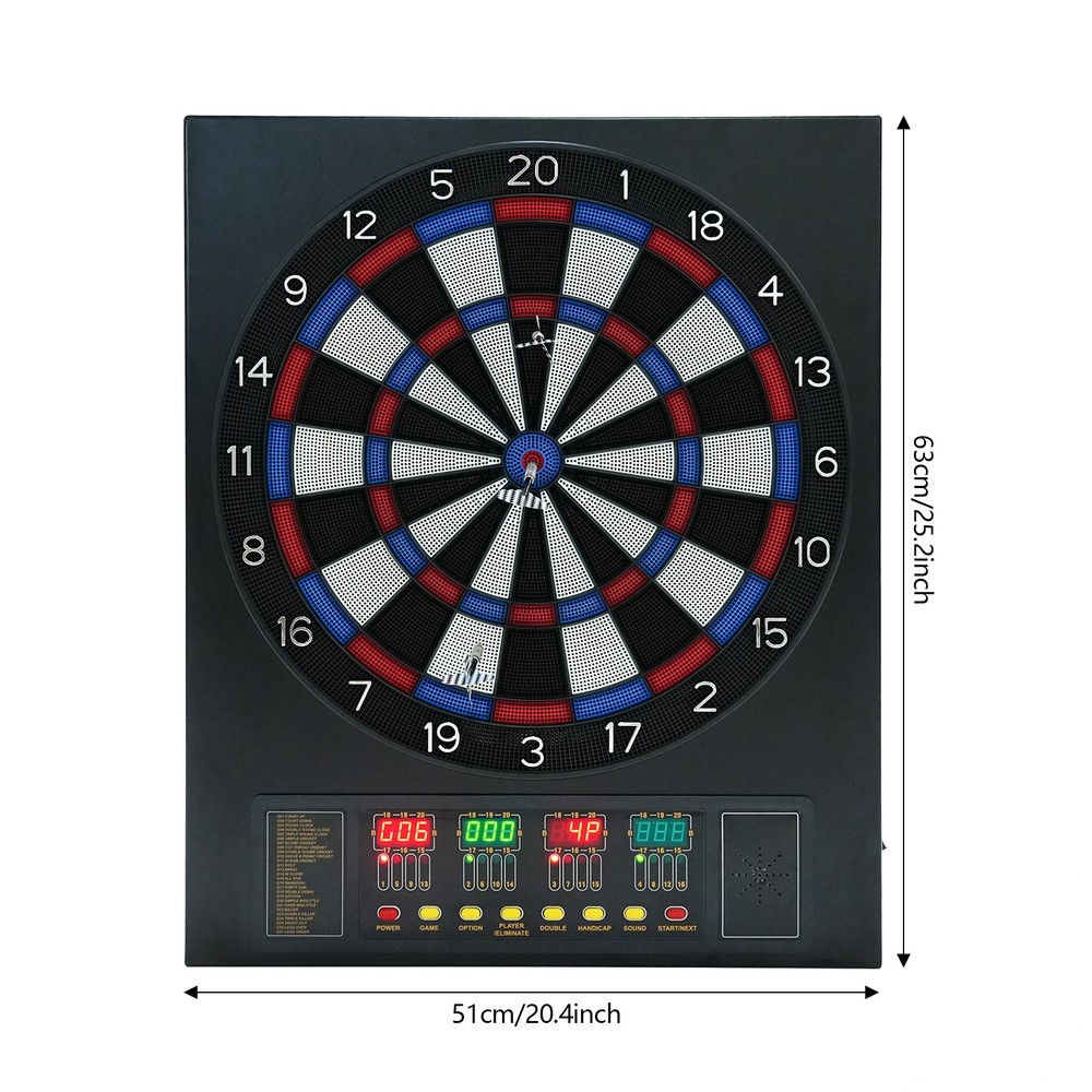 Electronic Scoring Dartboard with 12pcs Soft Darts Set Automatic Scoring Black