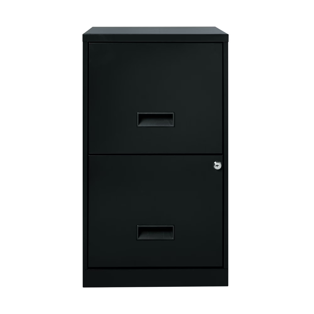 New 18" Deep 2 Drawer Letter Width Vertical File Cabinet, Secure Locking, Black