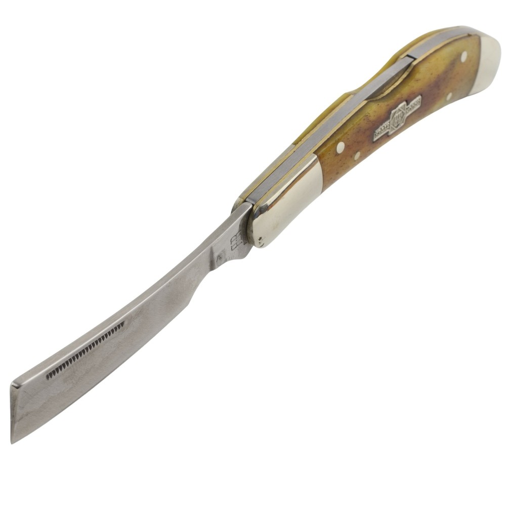 Rough Ryder Lockback Razor Folding Pocket Knife Amber Smooth Bone Handle RR2003