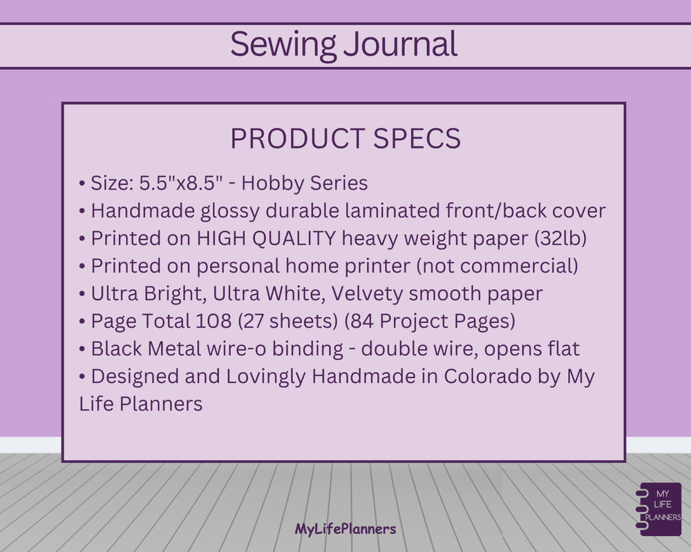 Sewing Journal, Sewing Notebook, Sewing, Hobby Journal, Craft Journal