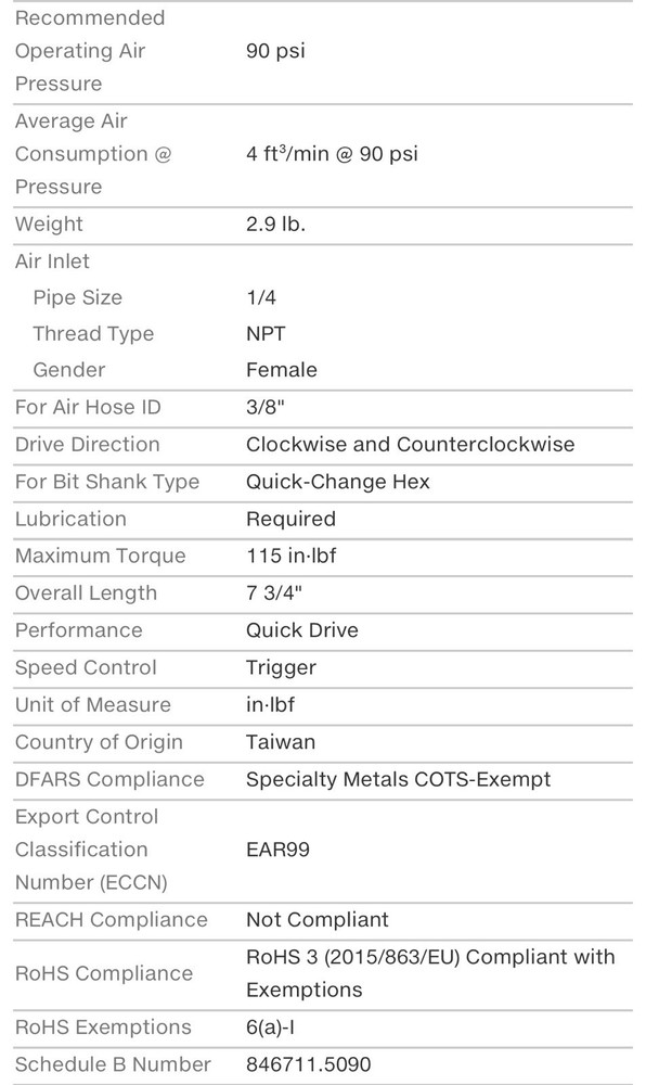 Pneumatic Screw driver