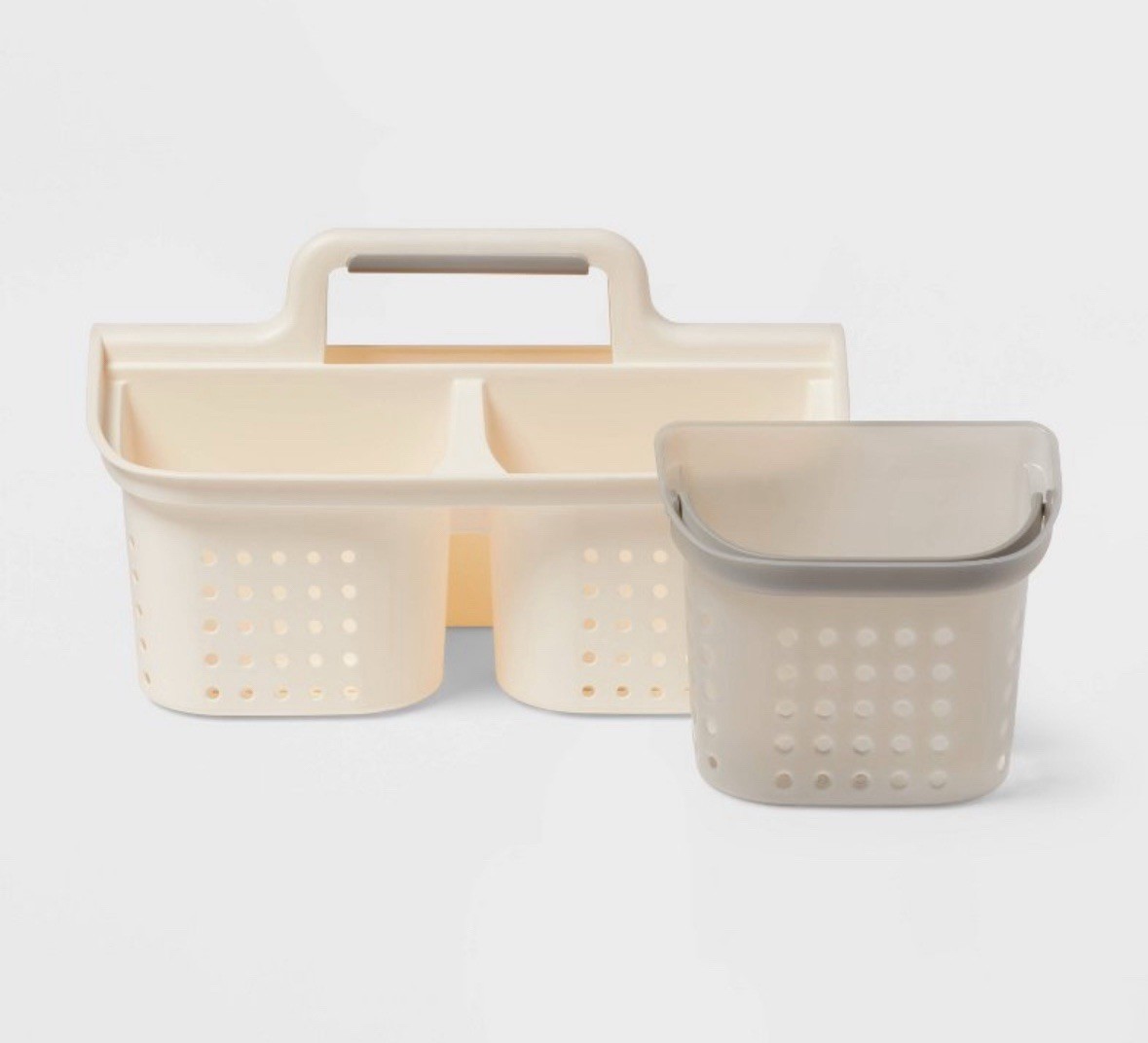Room Essentials 2-in-1 Shower Caddy for Dorm Beige Polypropylene