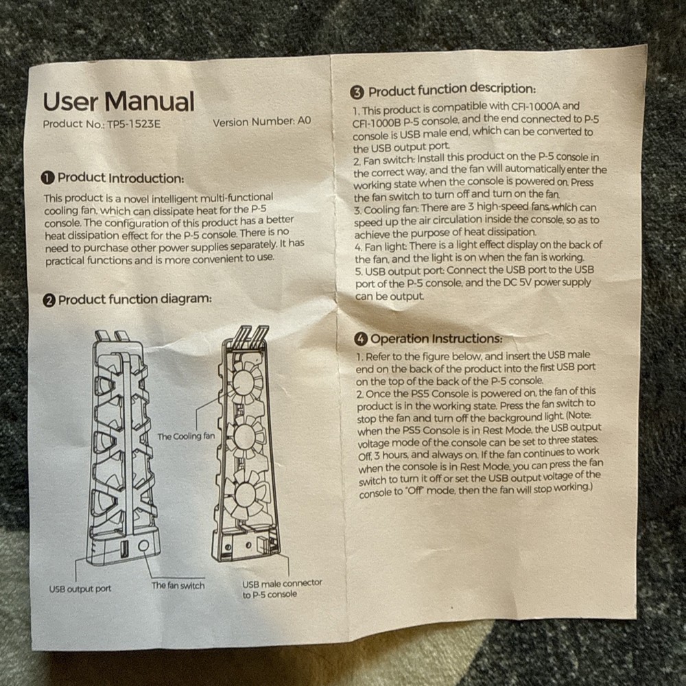 PS5 Cooling Fans 2 Pack Dobe, Super Wind, LED Light, USB, Easy Installation