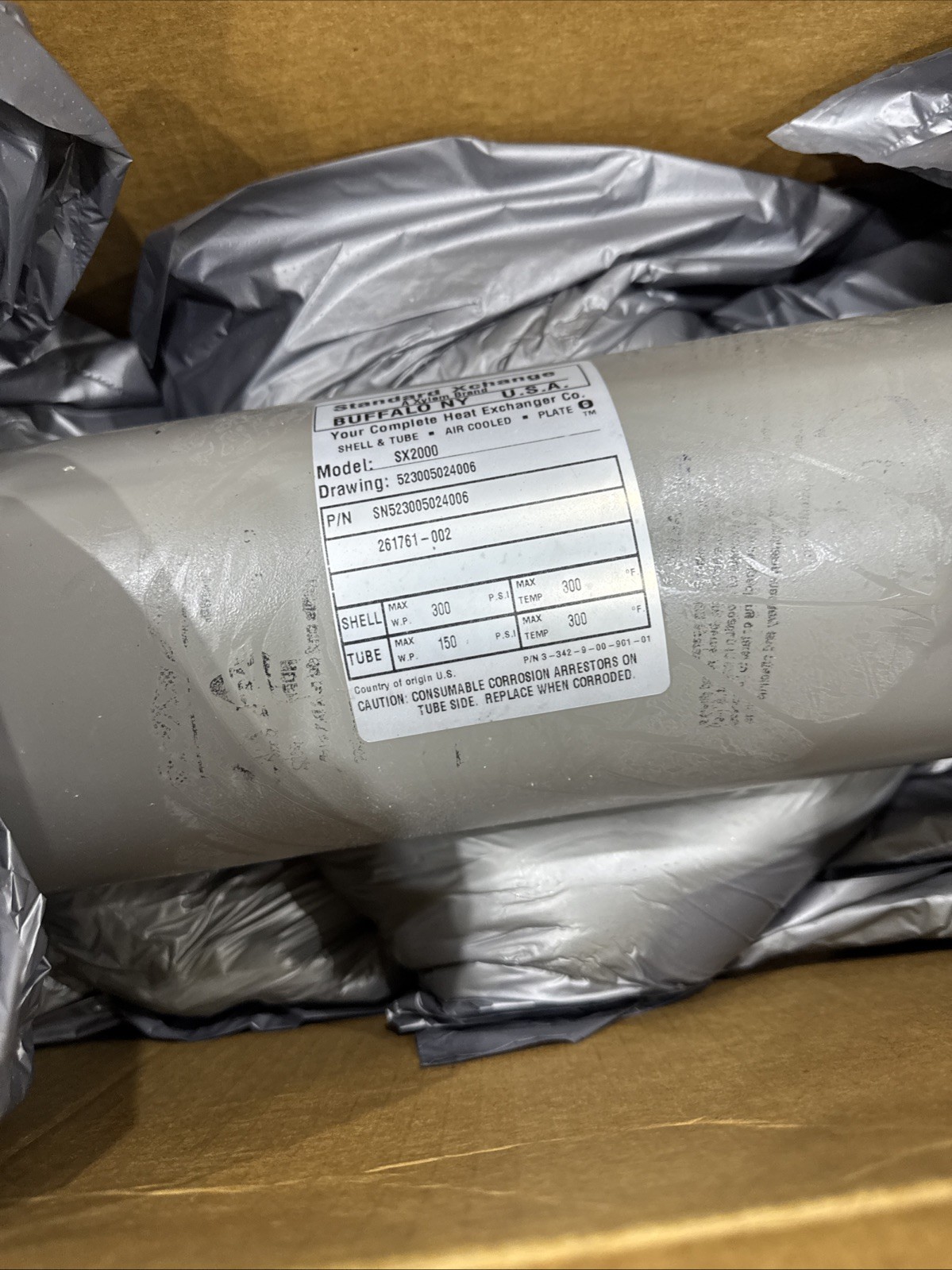 NEW* XYLEM STANDARD XCHANGE SN523005024006 Heat Exchanger SX2000 261761-002