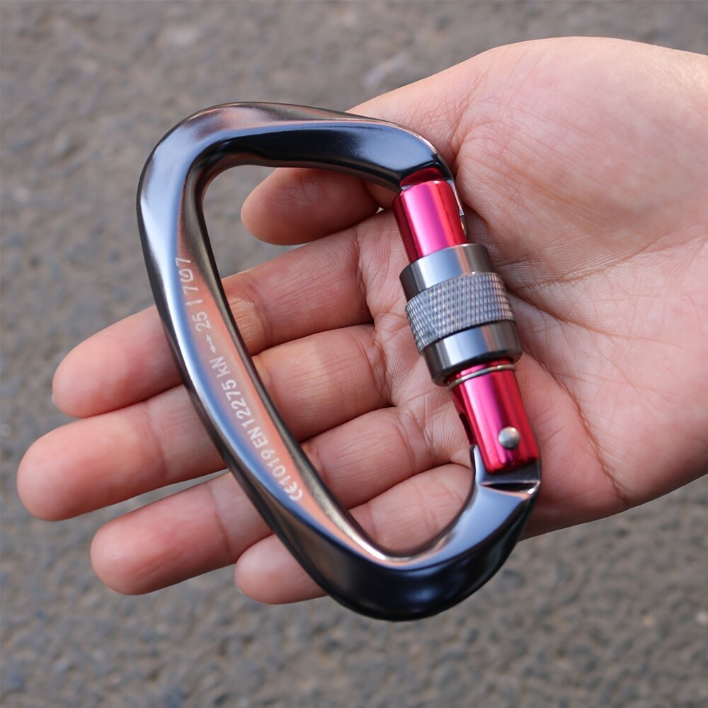 4 Pcs-25KN Aluminum Locking Carabiner Clips Rock Climbing Spring Snap Hooks Lot