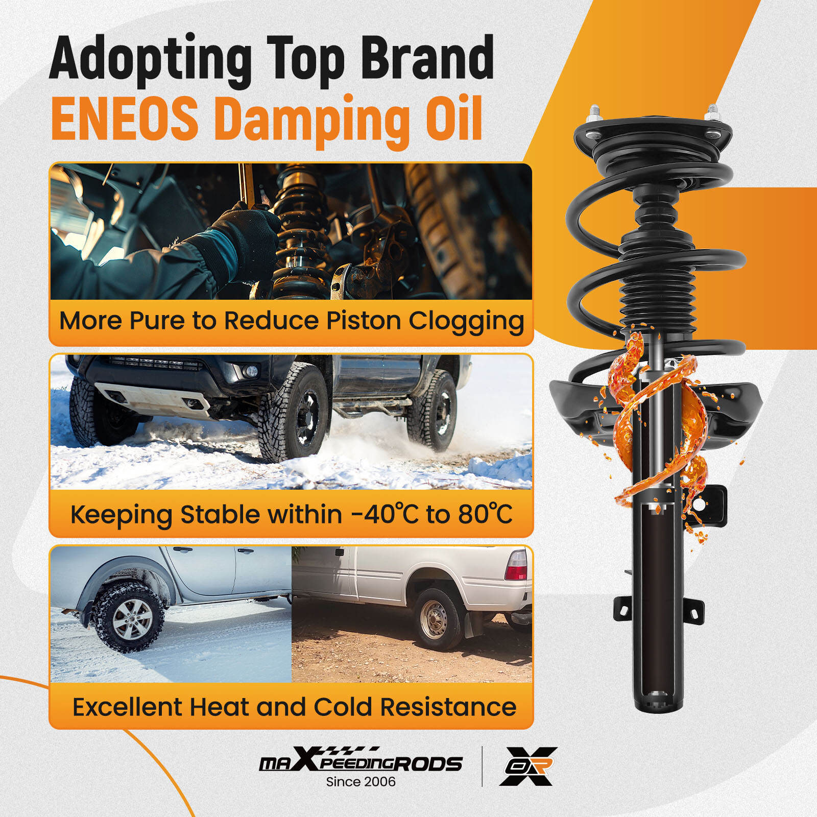 Pair Front Complete Shocks Struts For 2013 2014 2015 2016 2017 Honda Accord 2.4L