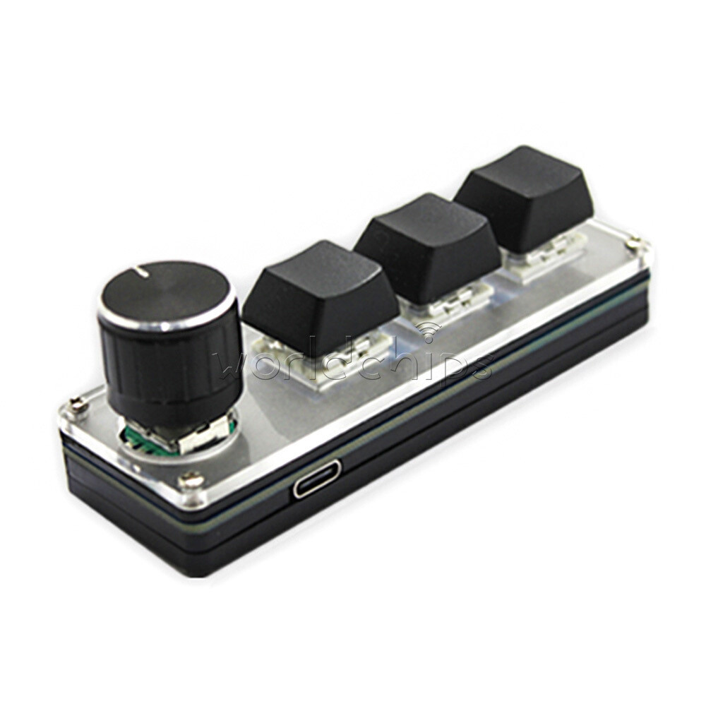 Type-c Programming Custom Knob Keyboard RGB 3 Key Copy Paste Mini Button + Cable