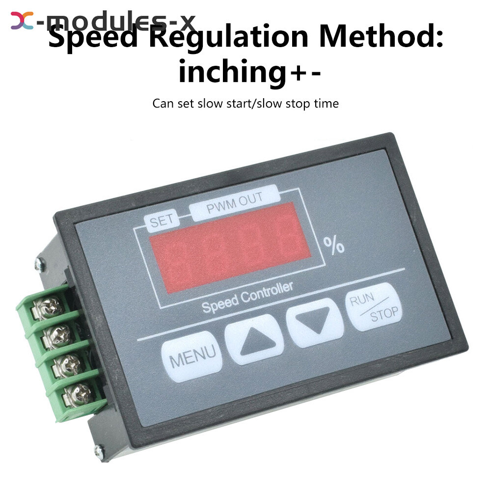 30A 6-60V PWM DC Motor Speed Controller Slow Start Slow Stop Digital Controller