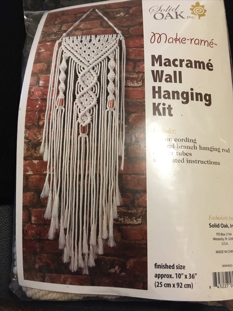 Solid Oak Make-rame MACRAME WALL HANGING KIT COMPLETE 10" x 36" NEW