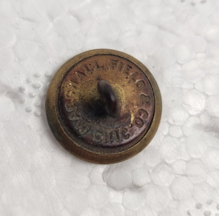 Vintage I. C, Button MARSHALL FIELD & Co. Chicago BRASS UNIFORM I.C. BUTTON