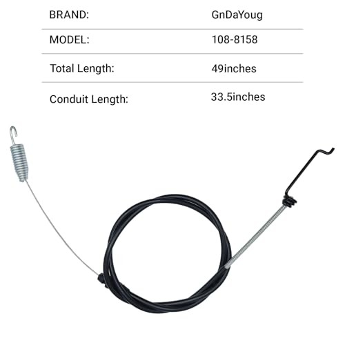 108-8158 Traction Cable, Self-Propelled Control Cable Replacement for Toro 21