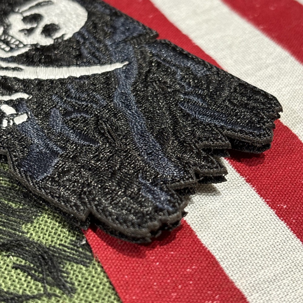 Pirate Flag Banner Size Tactical Hook Loop Patch High Quality ~2x5”