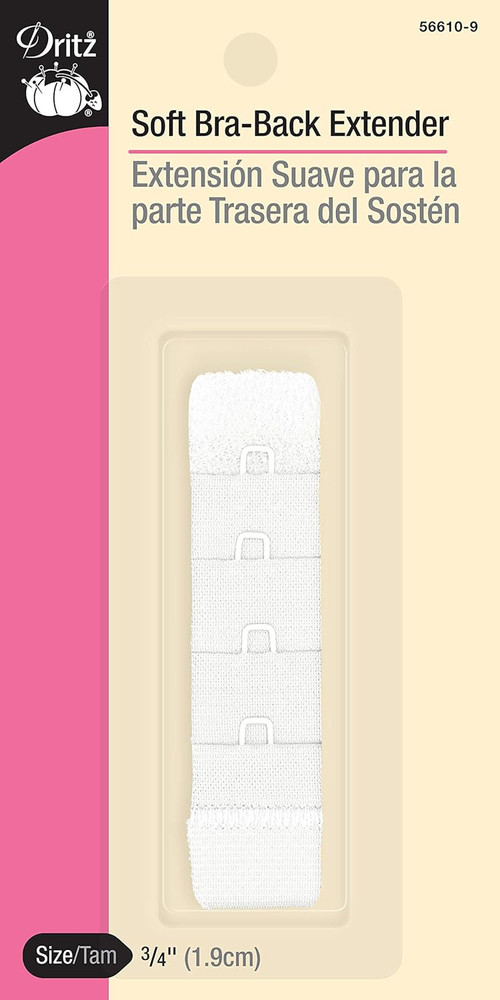 3/4" Soft Bra-Back Extender, 3/4-Inch, White