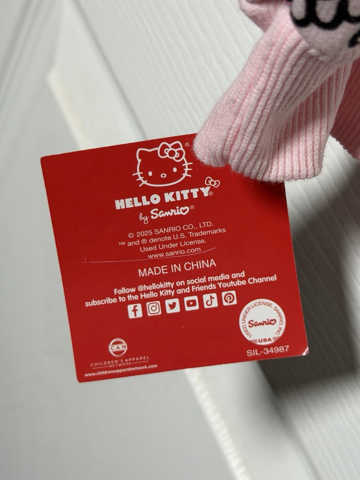 Sanrio Hello Kitty All Over Print Zip-Up Hoodie Kids Size 12 Pink