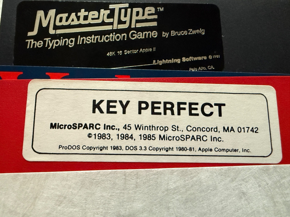 Apple 5.25 Software - MASTERTYPE + Key Perfect.. tested to work on Apple 2c