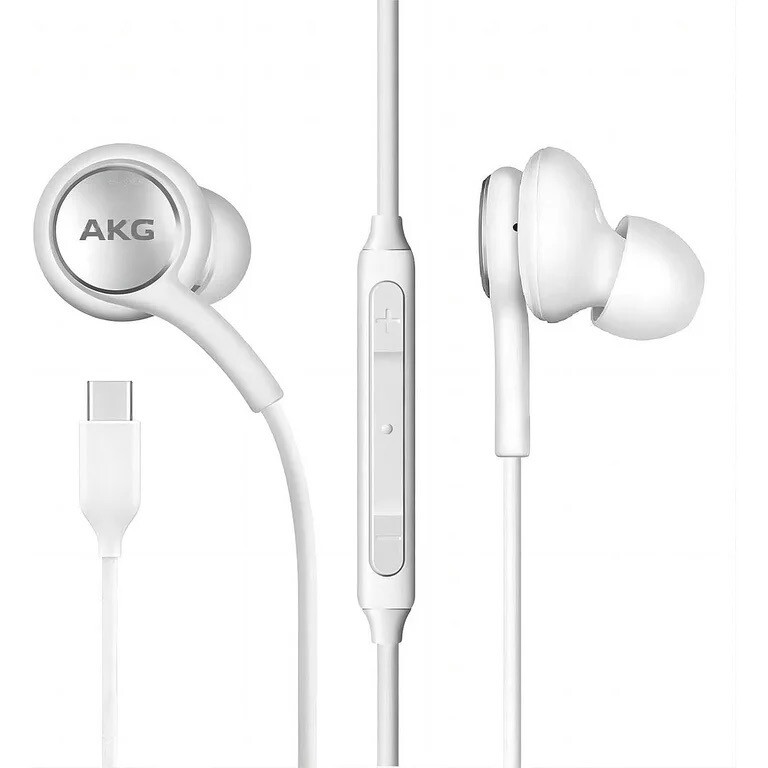 Type C Headphone Earbuds with Microphone - White Color