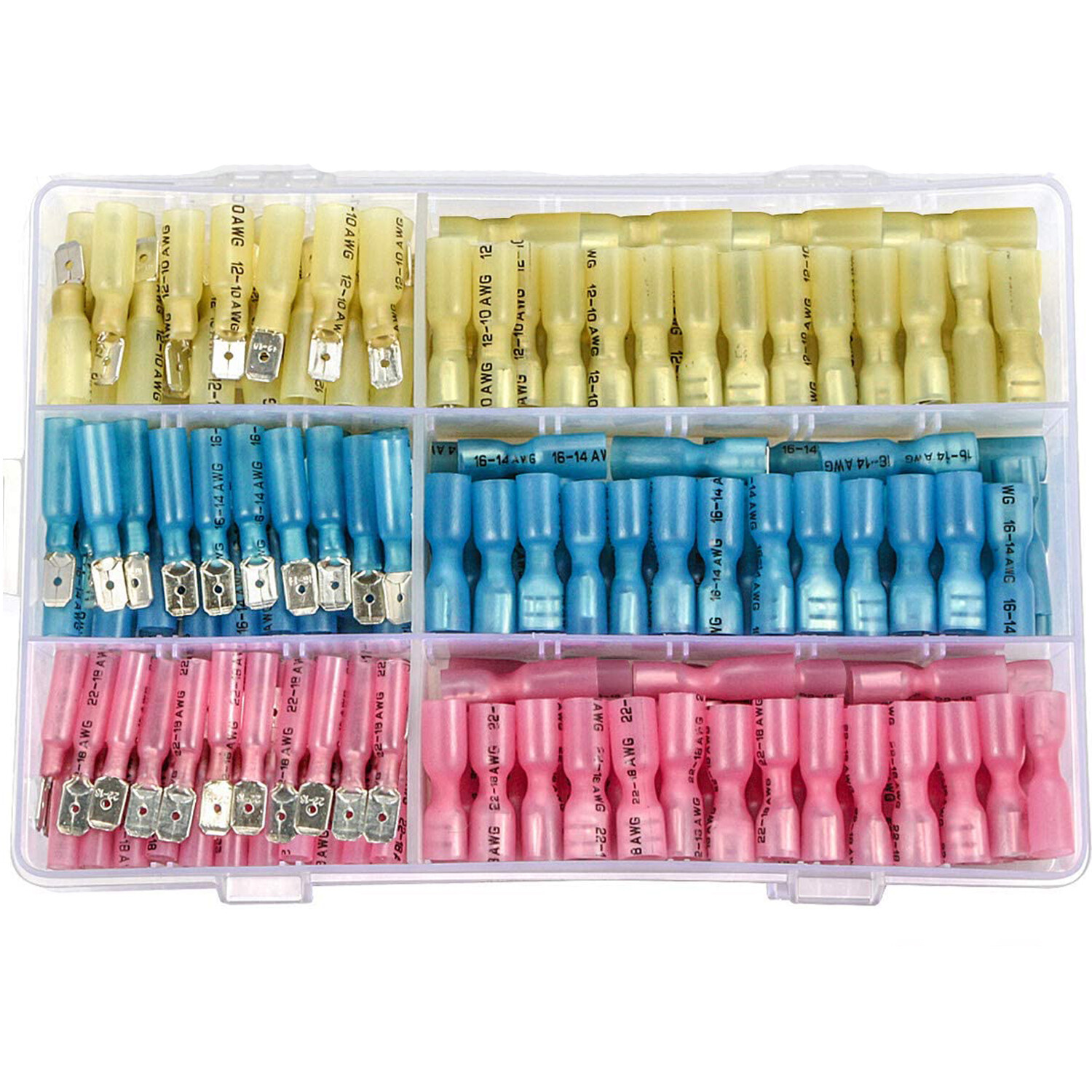 220x Waterproof Heat Shrink Spade Wire Connectors Electrical Crimp Terminals set