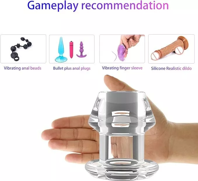 Hollow-Prostate-Anal-Butt-Plug-Massager-Large-Dildo-Tunnel Probe Sex Toy Adult