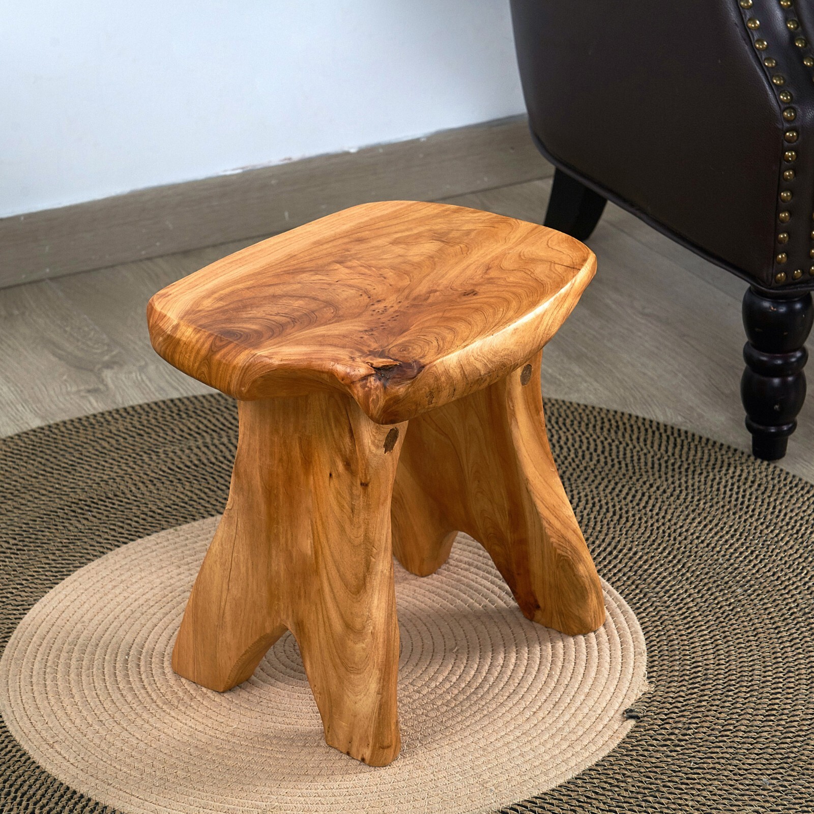 Live Edge Cedar Bench Rustic Wood Entryway Bench Farmhouse Stool Side Table Gift