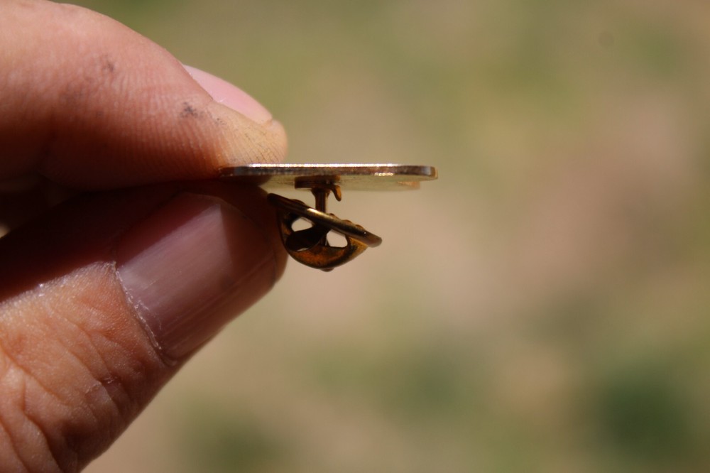 Lapel Pin, PTA scroll white on gold, PTA local board