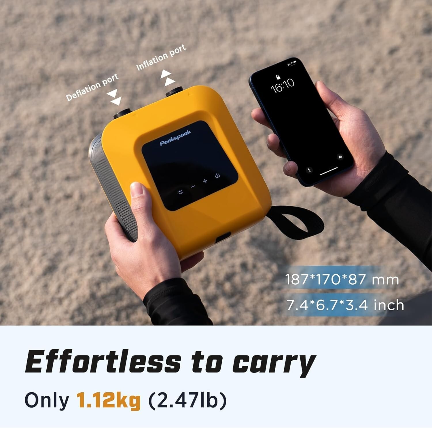 Peakspeak 20PSI Electric SUP Air Pump | Inflator for Paddle Board, boat, tent