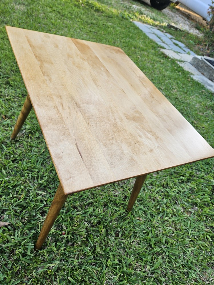 Restored Vintage Mid-Century Maple Planner Group End Table