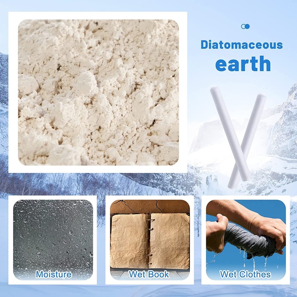 Natural Diatom Drying Stick Set - 5 Pcs for Deodorization and Rust Reduction