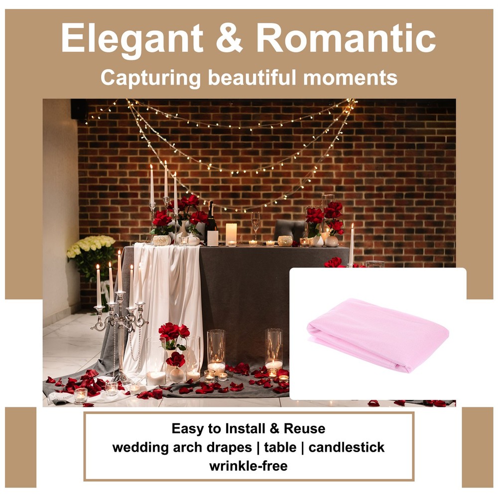 Wedding Arch Draping Fabric, 1 Panel 20 FT Backdrop Curtains, Pink