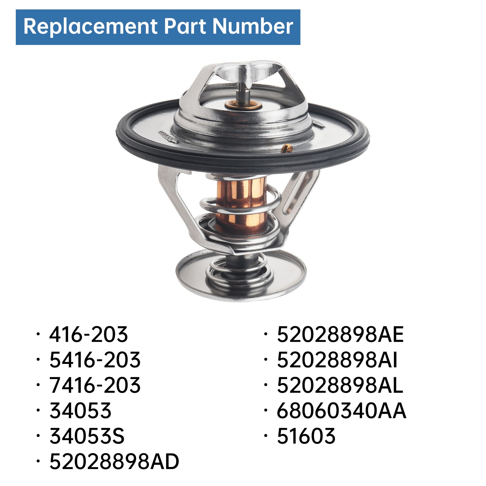 Temperature Sensors 52028898AE Engine Coolant Thermostat Fit for Dodge Jeep Chry