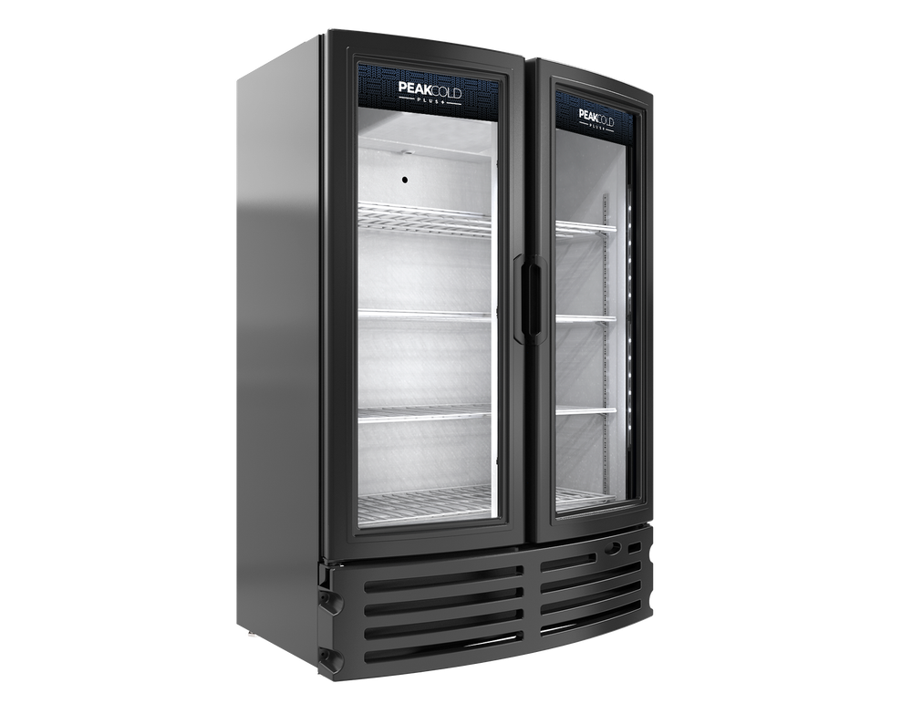 PeakCold Plus Double Door Display Cooler - 16.8 Cu. Ft.
